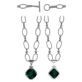 SN-3595-GQ Sterling Silver Necklace With Green Quartz Jewelry Bali Designs Inc